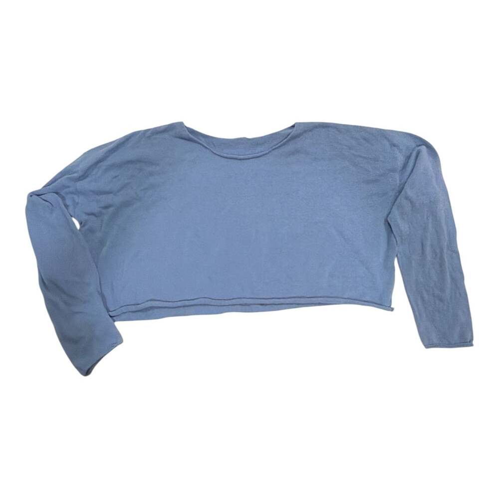 John Galt Light Blue Cameron Cropped Sweater